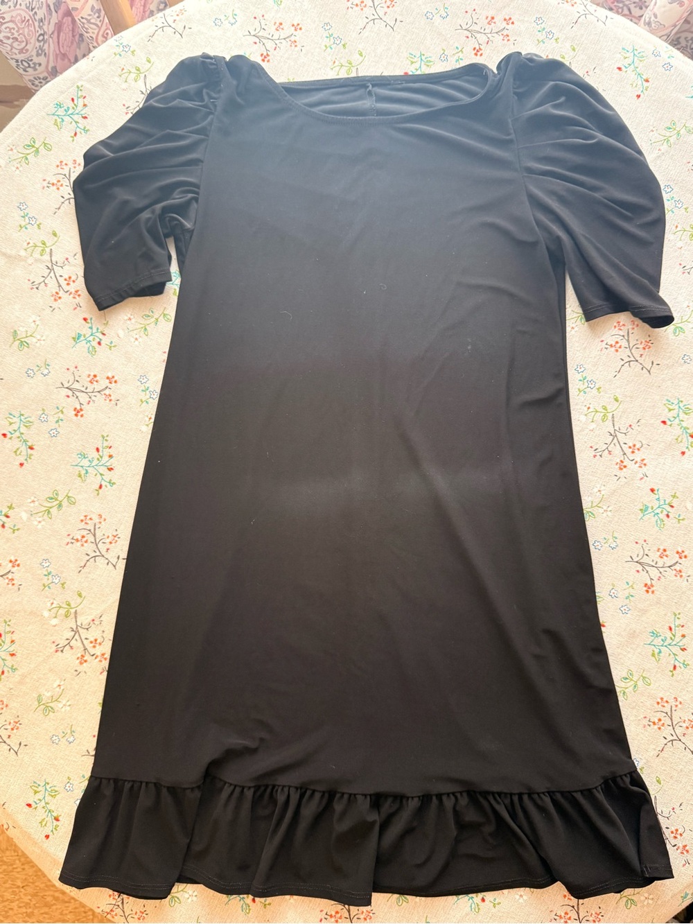 Black Ruffle Hem Woman’s Dress